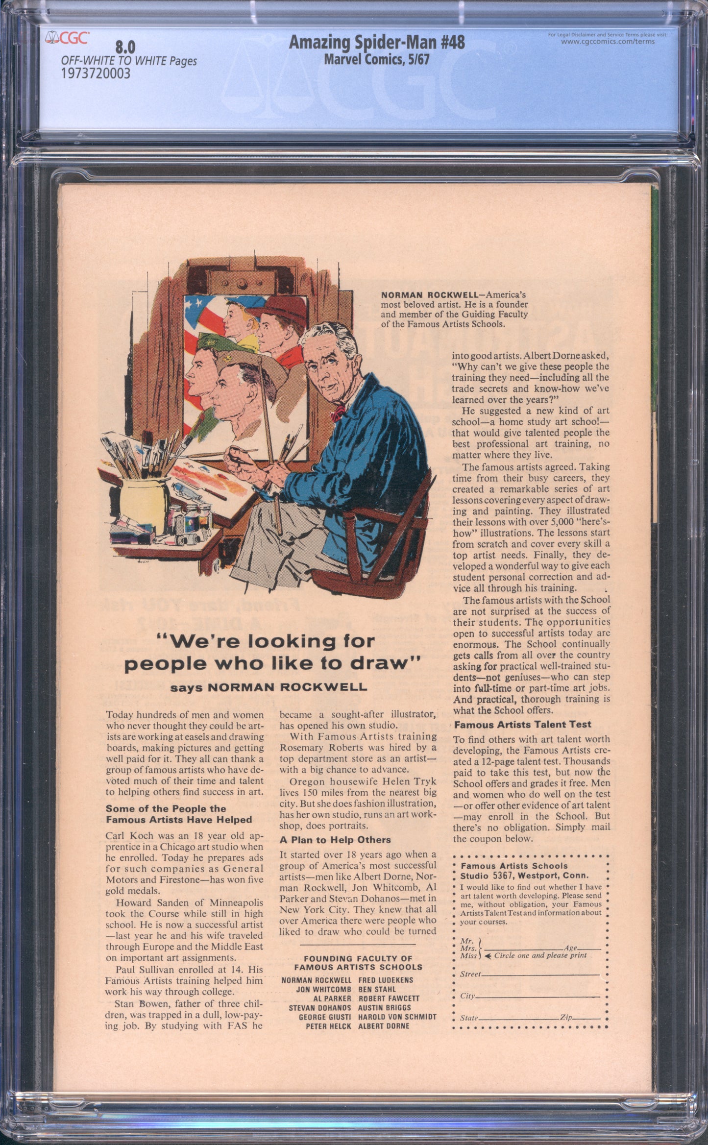 Amazing Spider-Man #48 / CGC 8 / 1st Blackie Drago appearance as the new Vulture - Back Cover