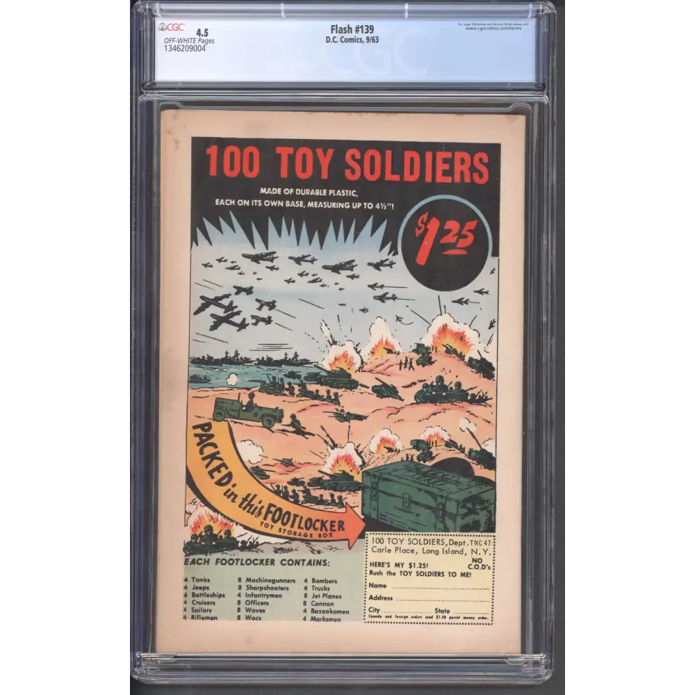 Flash #139 / CGC 4.5 / Origin and 1st appearance of Professor Zoom (Reverse-Flash). - Back Cover