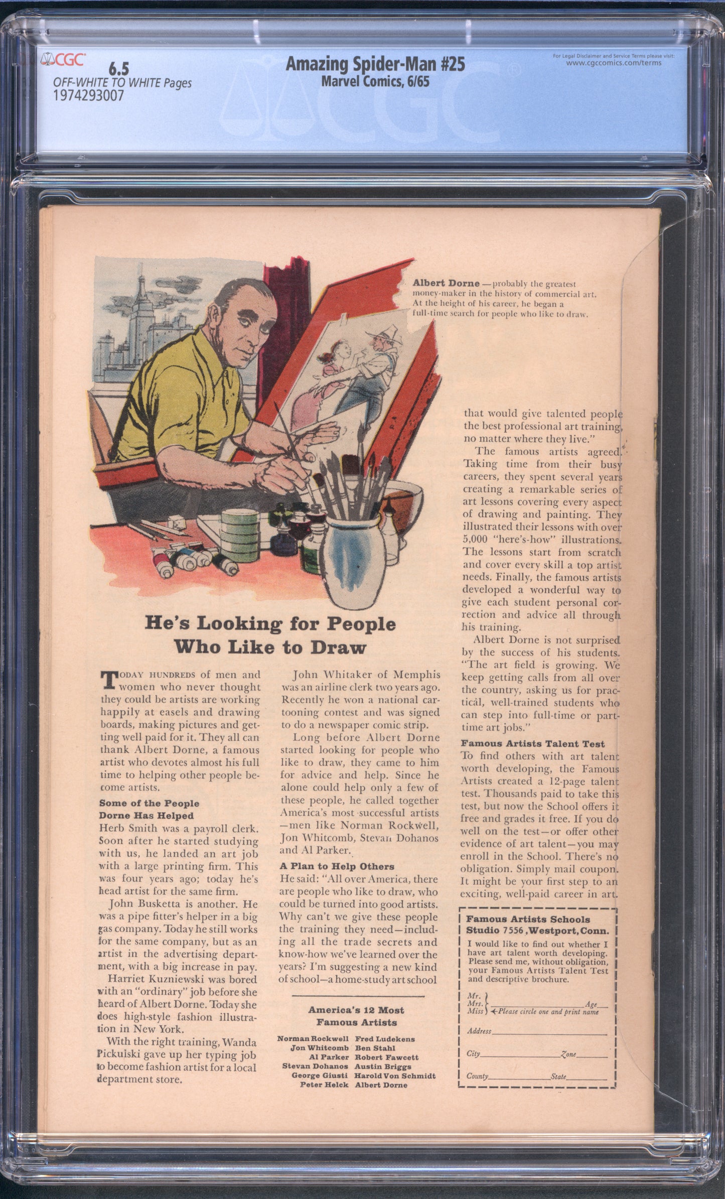 Amazing Spider-Man #25 CGC 6.5 / 1st Cameo Mary Jane