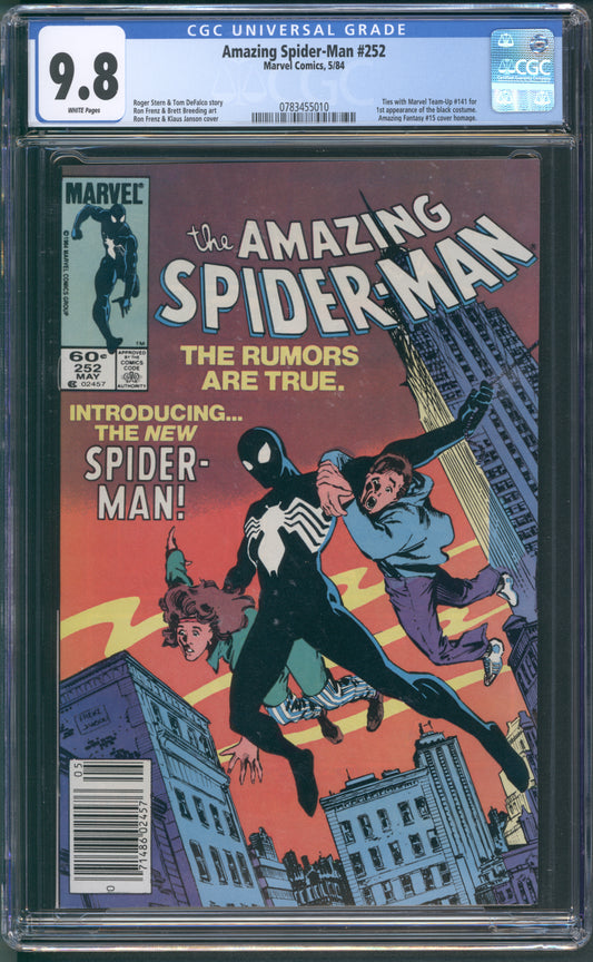 Amazing Spider-Man #252  CGC 9.8 / White Pages / Newsstand