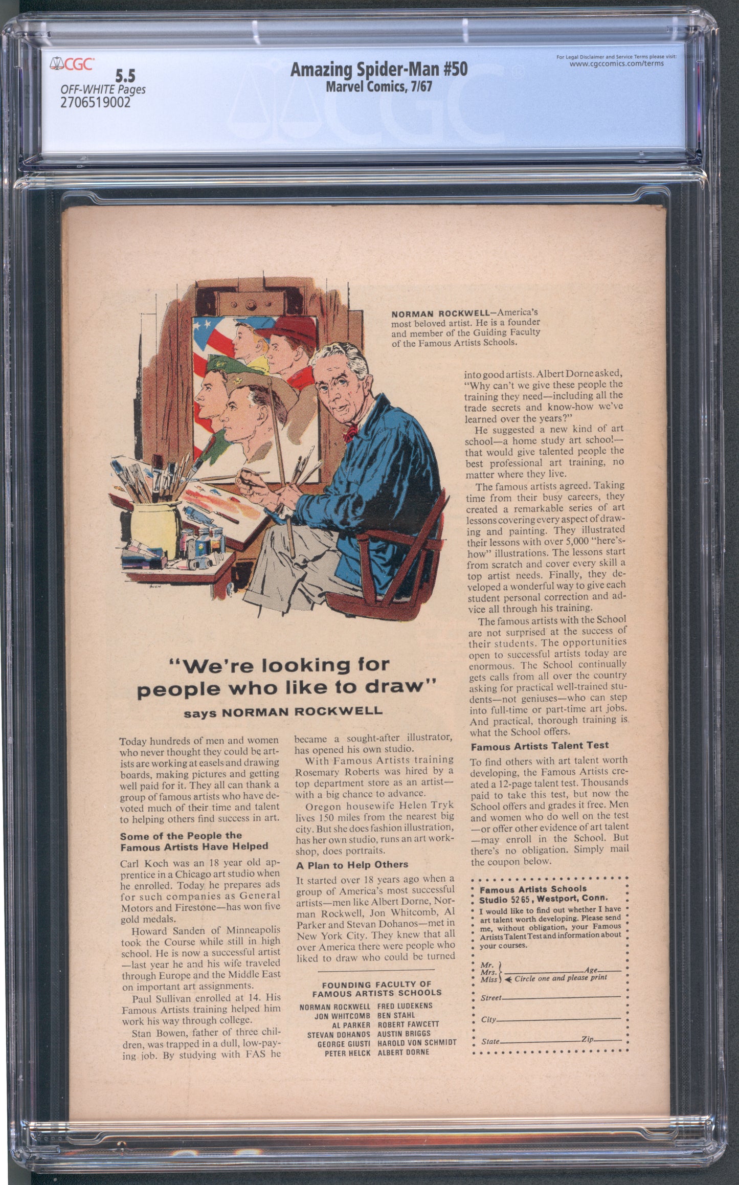 Amazing Spider-Man #50 CGC 5.5 / 1st Kingpin (Wilson Fisk) / John Romita Art