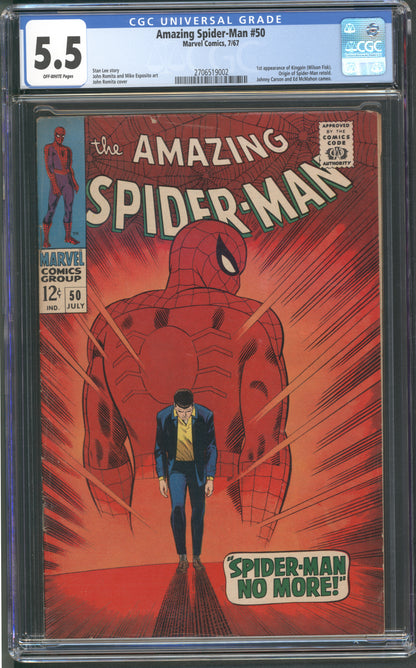 Amazing Spider-Man #50 CGC 5.5 / 1st Kingpin (Wilson Fisk) / John Romita Art