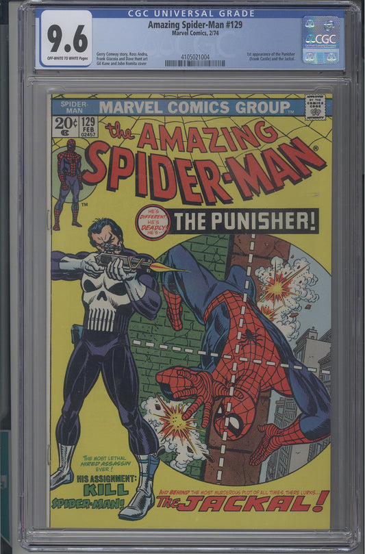 Amazing Spider-Man 129  / CGC 9.6 / Near Mint  / 1st Punisher