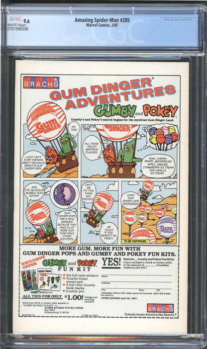 Amazing Spider-Man #285 CGC 9.6