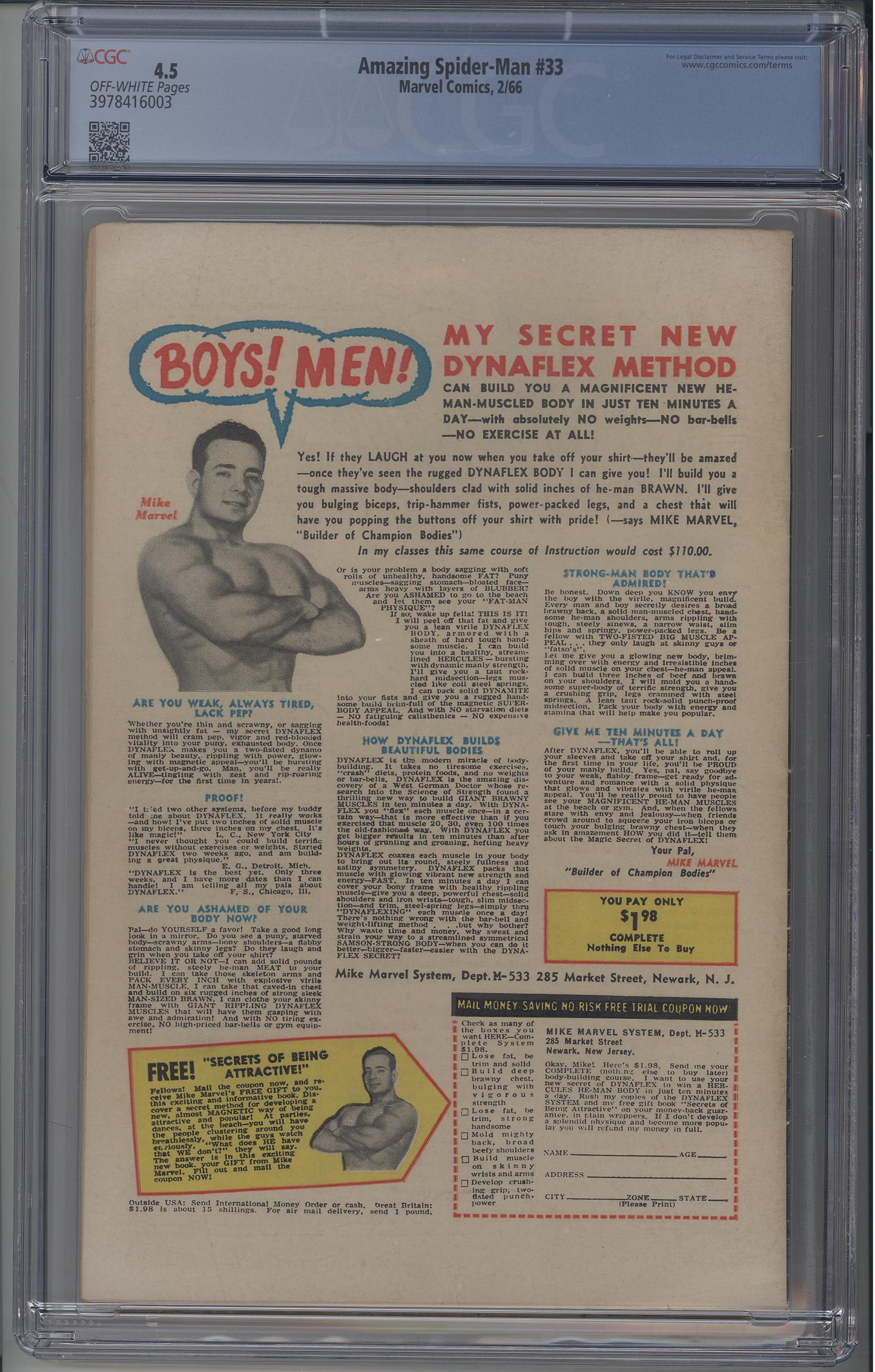 Amazing Spider-Man #33 - CGC 4.5 / Iconic Steve Ditko Cover