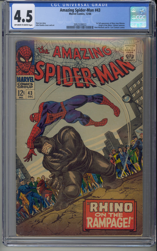 Amazing Spider-Man #43 - CGC 4.5  / Iconic Steve Ditko Cover