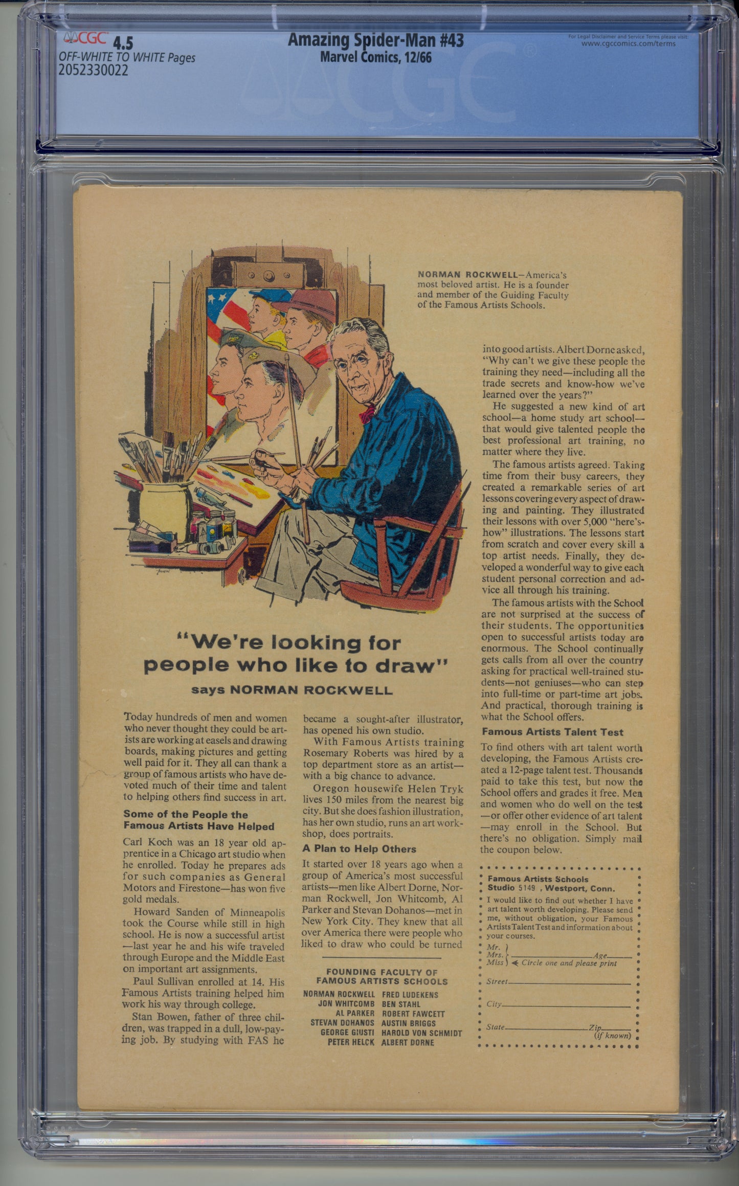 Amazing Spider-Man #43 - CGC 4.5  / Iconic Steve Ditko Cover