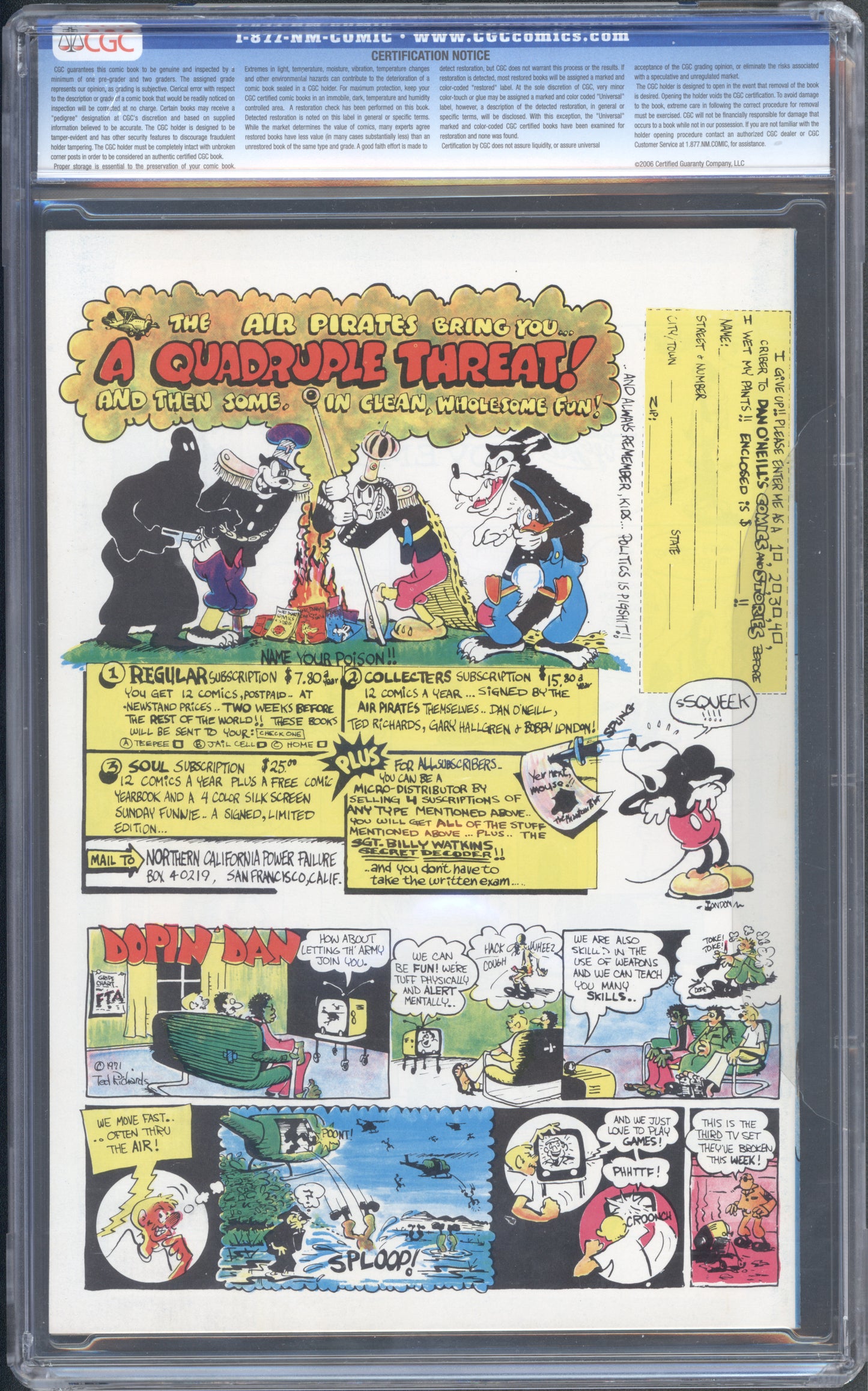 Air Pirates Funnies #1 CGC 9.6