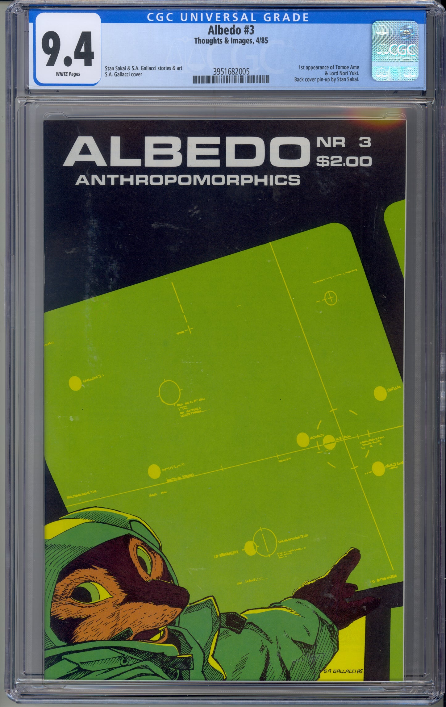 Albedo #3  / CGC 9.4 / White Pages / 1st Print