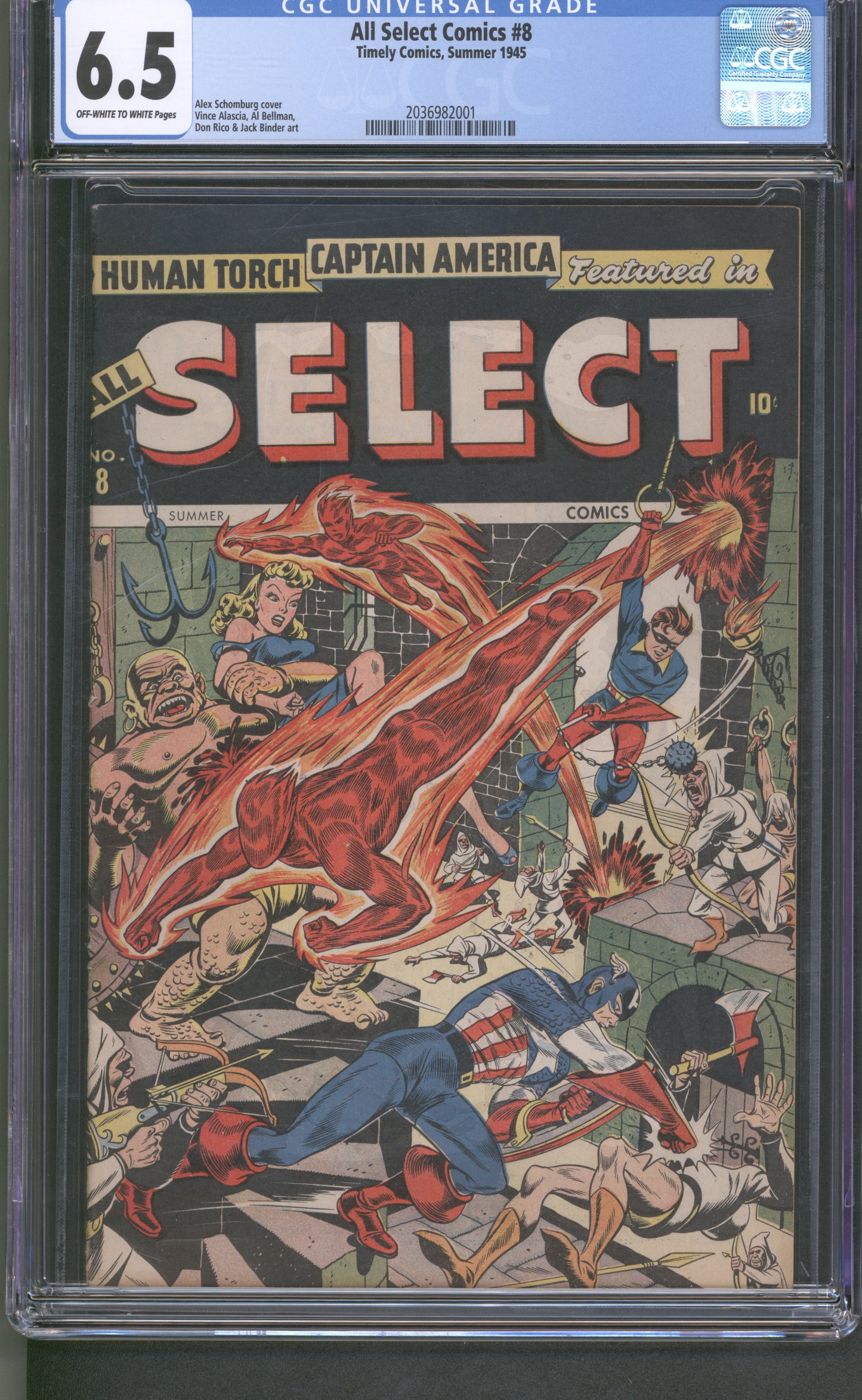 All Select Comics #8 CGC 6.5 - Human Torch & Toro