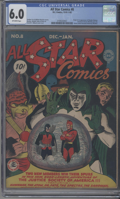 All Star Comics #8 (OW/WP) / CGC 6.0 / 1st Wonder Woman!