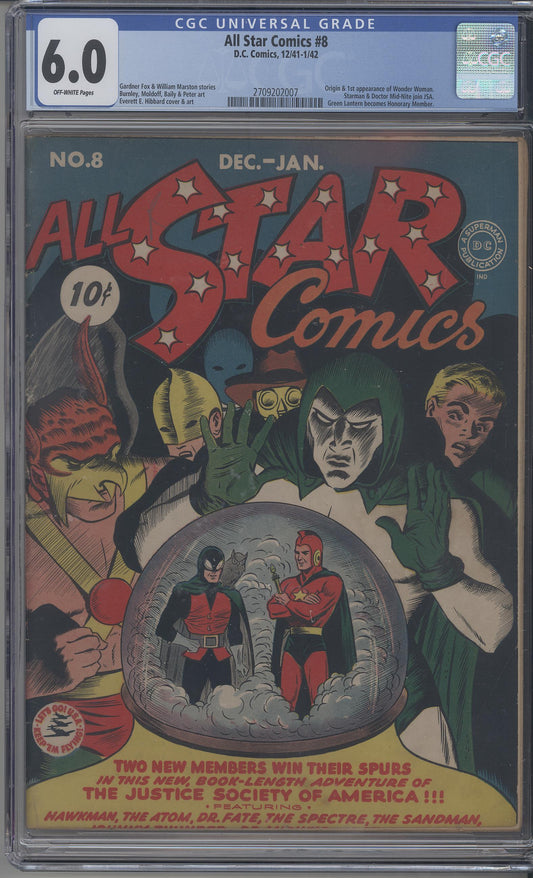 All Star Comics #8 (OW/WP) / CGC 6.0 / 1st Wonder Woman!