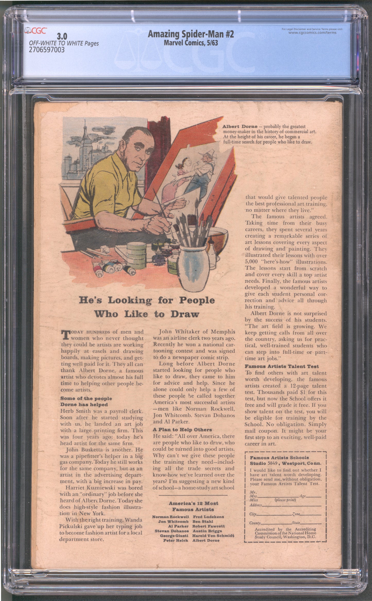 Amazing Spider-Man #2 CGC 3.0 / 1st Appearance of The Vulture