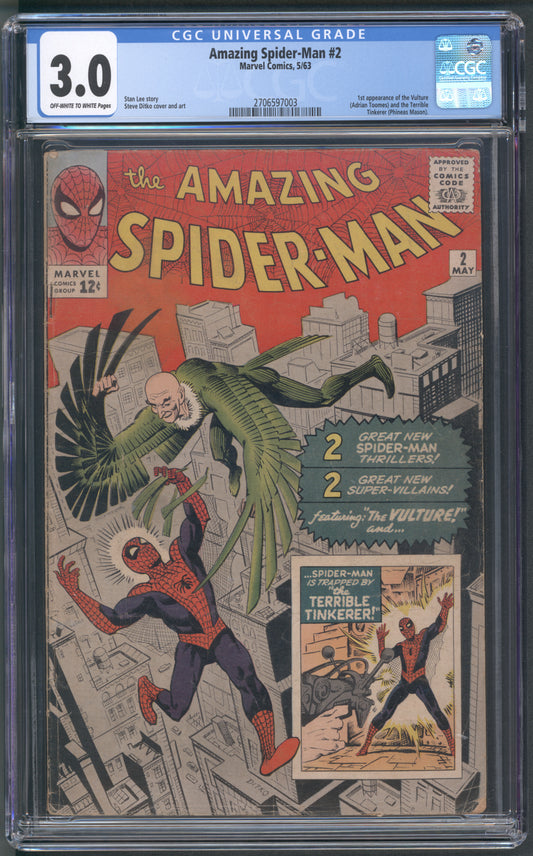 Amazing Spider-Man #2 CGC 3.0 / 1st Appearance of The Vulture