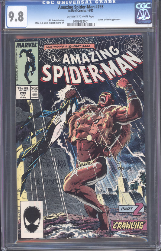 Amazing Spider-Man #293 / Kraven the Hunter Cover / CGC 9.8