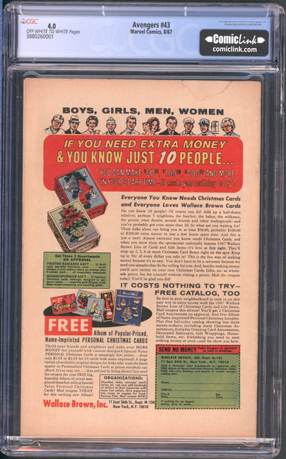 Avengers #43 CGC 4.0
