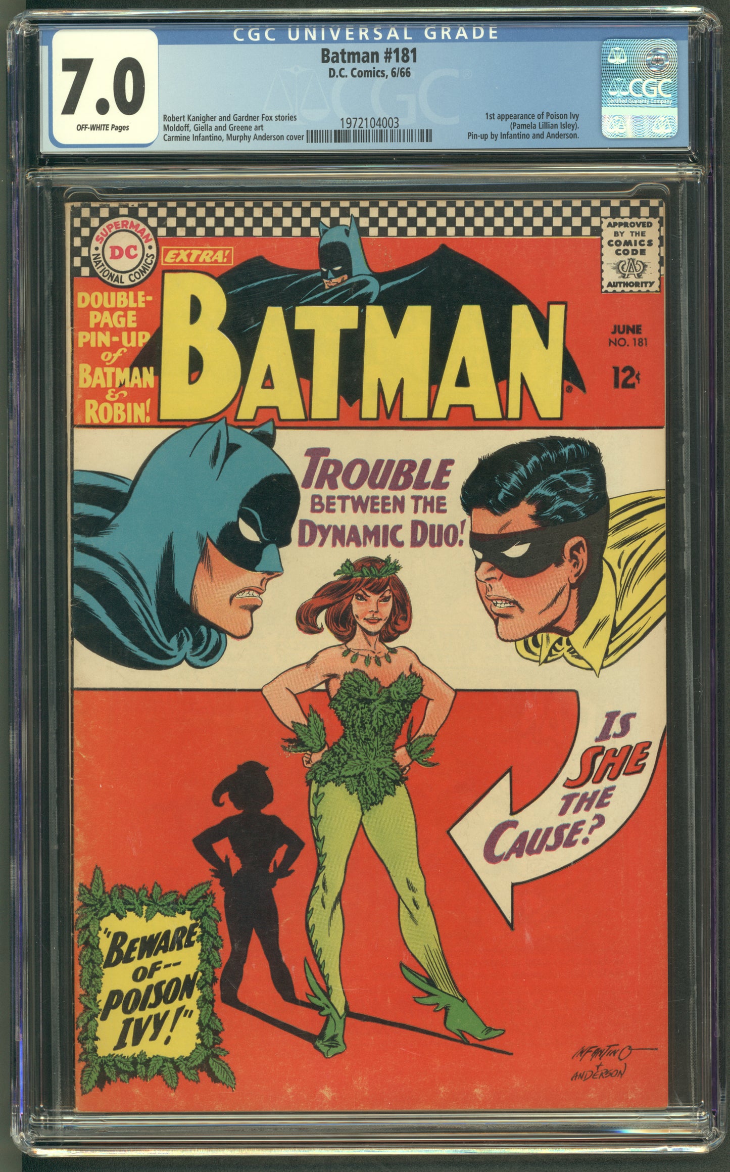 Batman #181 CGC 7.0 / First Poison Ivy / Silver Age Key