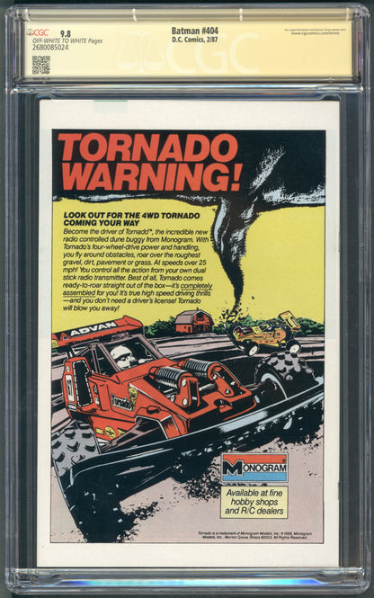 Batman #404 CGC 9.8 Signature Series - Frank Miller Verified