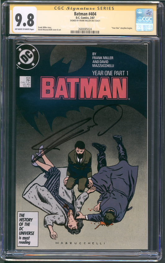 Batman #404 CGC 9.8 Signature Series - Frank Miller Verified