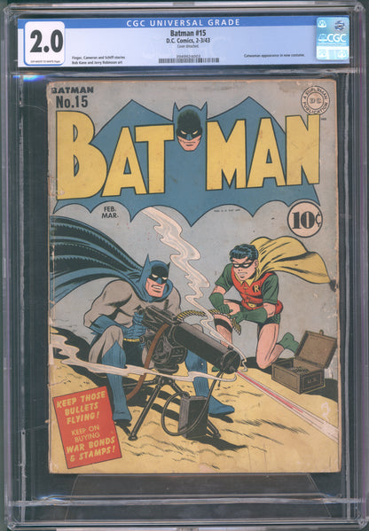 Batman #15 CGC 2.0 / Golden Age Batman
