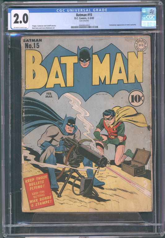 Batman #15 CGC 2.0 / Golden Age Batman