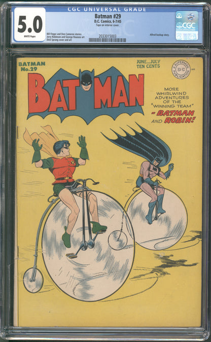 Batman #29 CGC 5.0 / Golden Age Batman