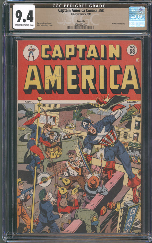 Captain America Comics #58 / Cookeville Pedigree / NM CGC 9.4!!!
