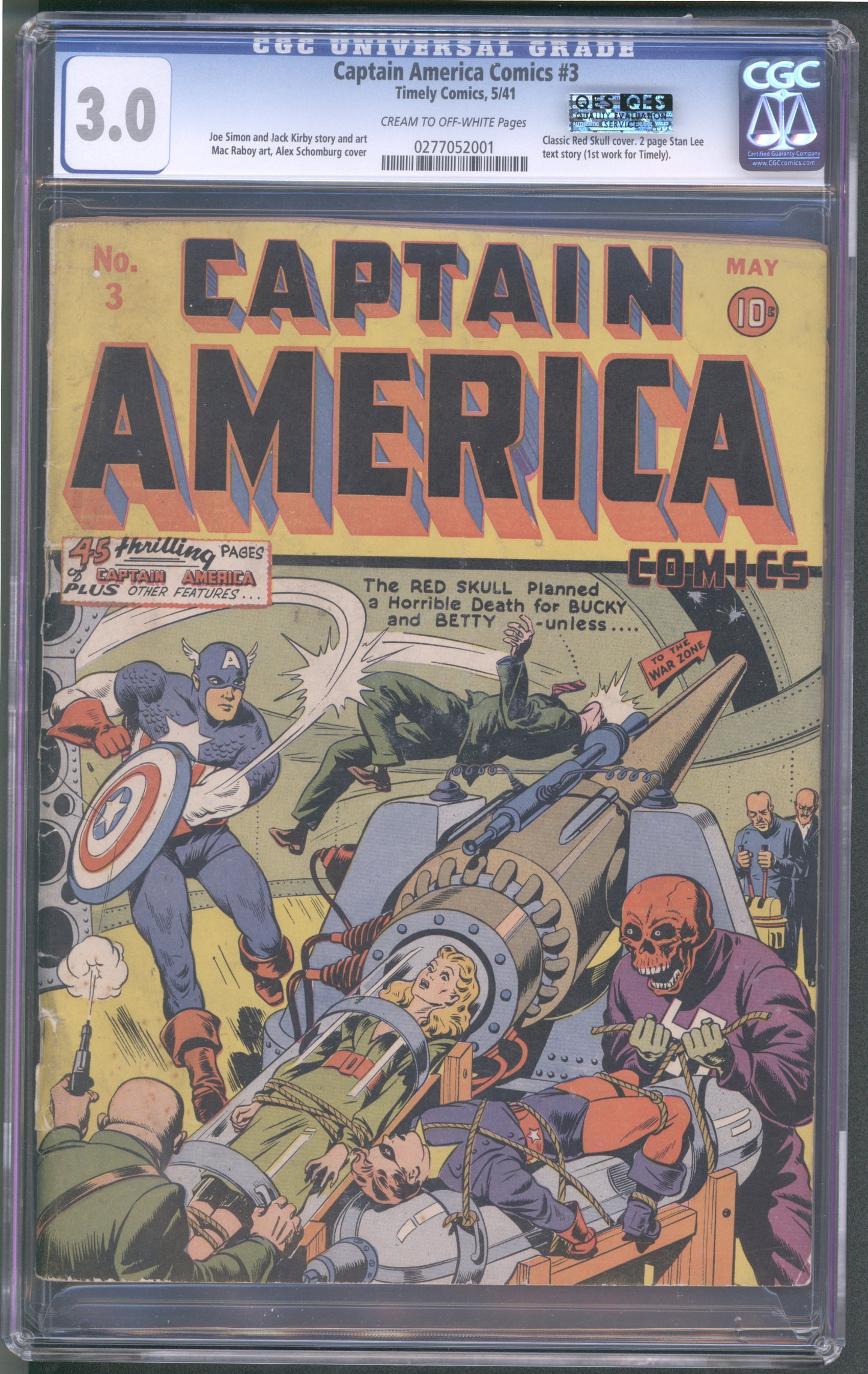 Comic book cover of 'Captain America' with a CGC 3.0