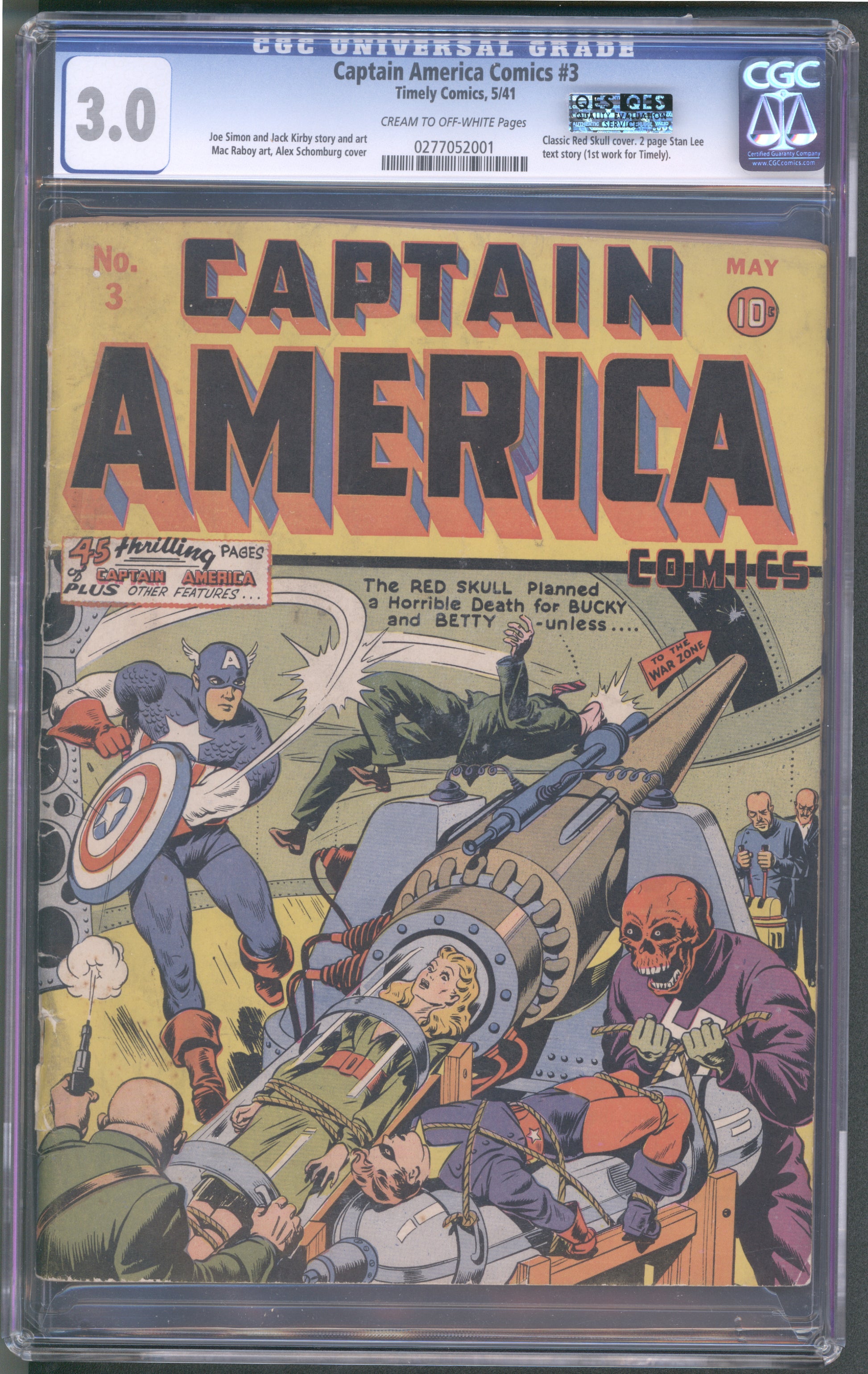 Comic book cover of 'Captain America' with a CGC 3.0