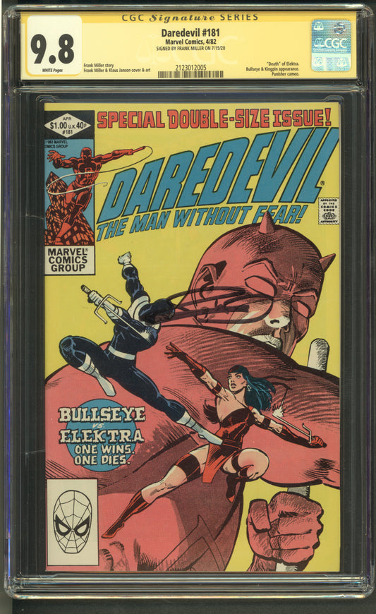 Daredevil #181 CGC 9.8 / Signed by Frank Miller / White Pages