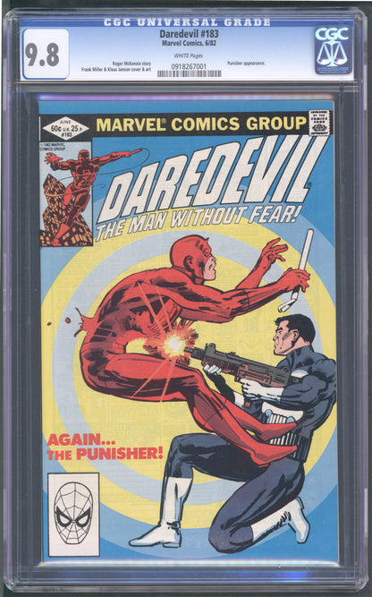 Daredevil #183 CGC 9.8 / White Pages / Frank Miller & Klaus Janson Art