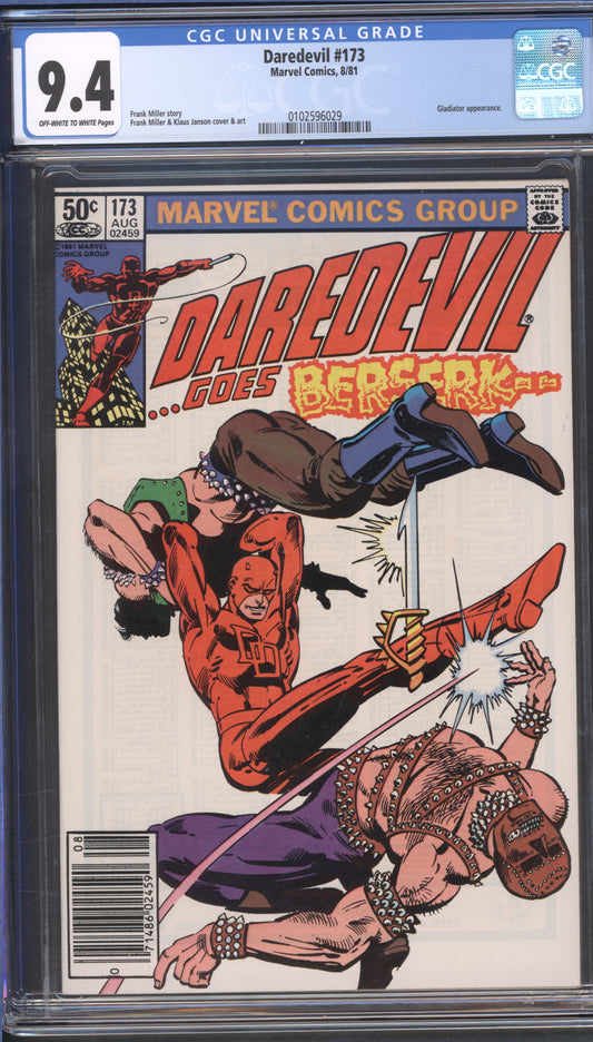 Daredevil #173 / CGC 9.4 / Frank Miller Art