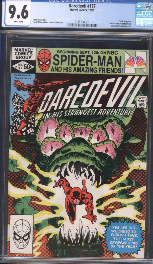 Daredevil #177 / CGC 9.6 / Frank Miller Art