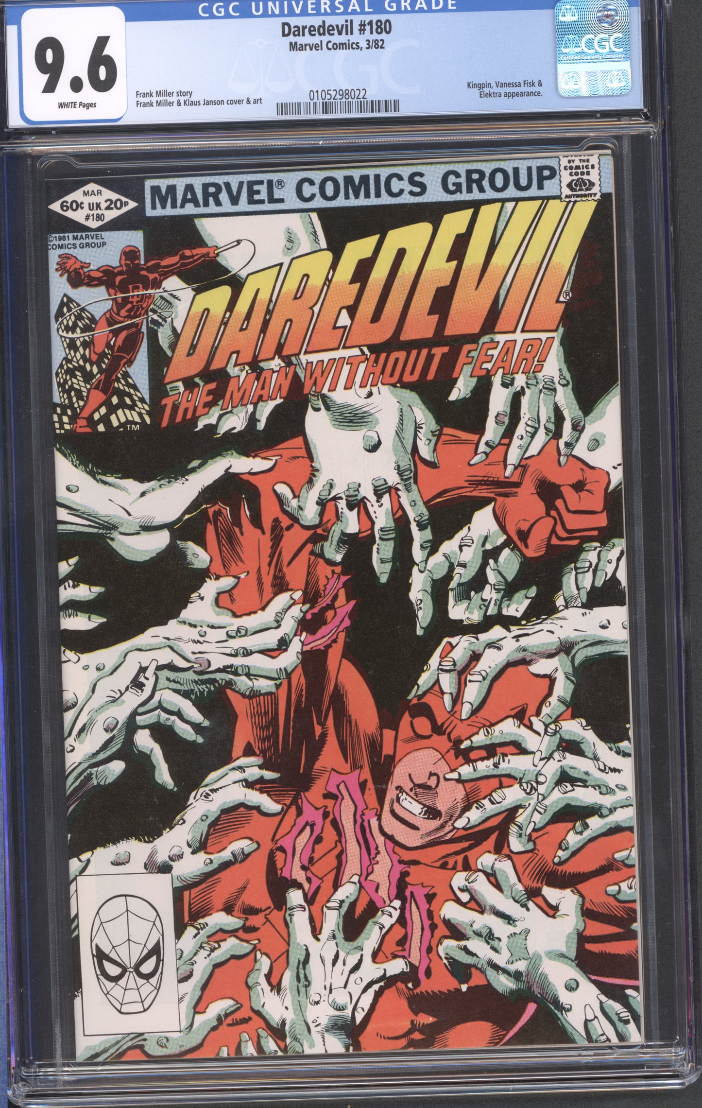 Daredevil #180 / CGC 9.6 / White Pages