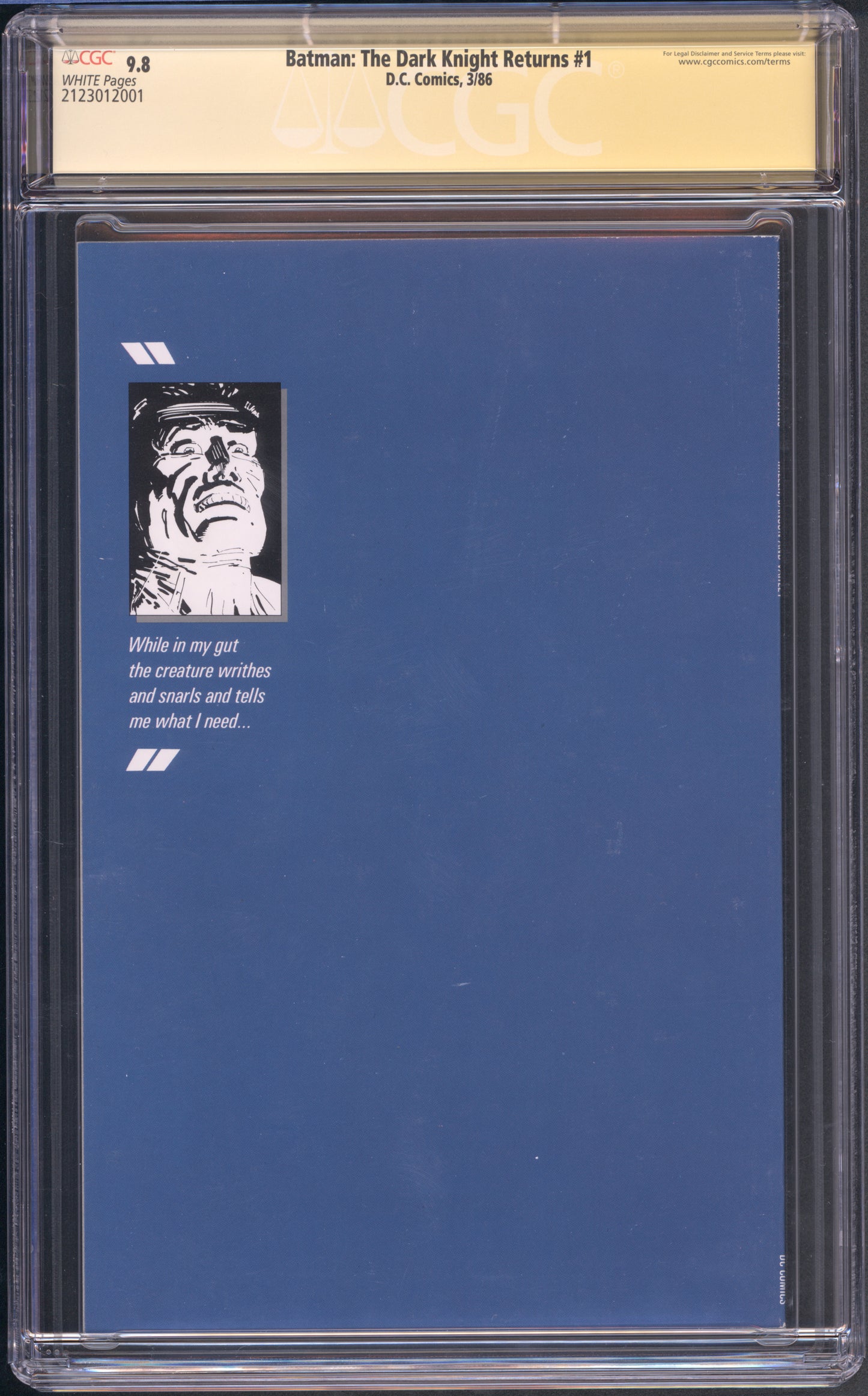 Batman: Dark Knight 1 CGC 9.8 / Frank Miller Signature Series / 1st Print