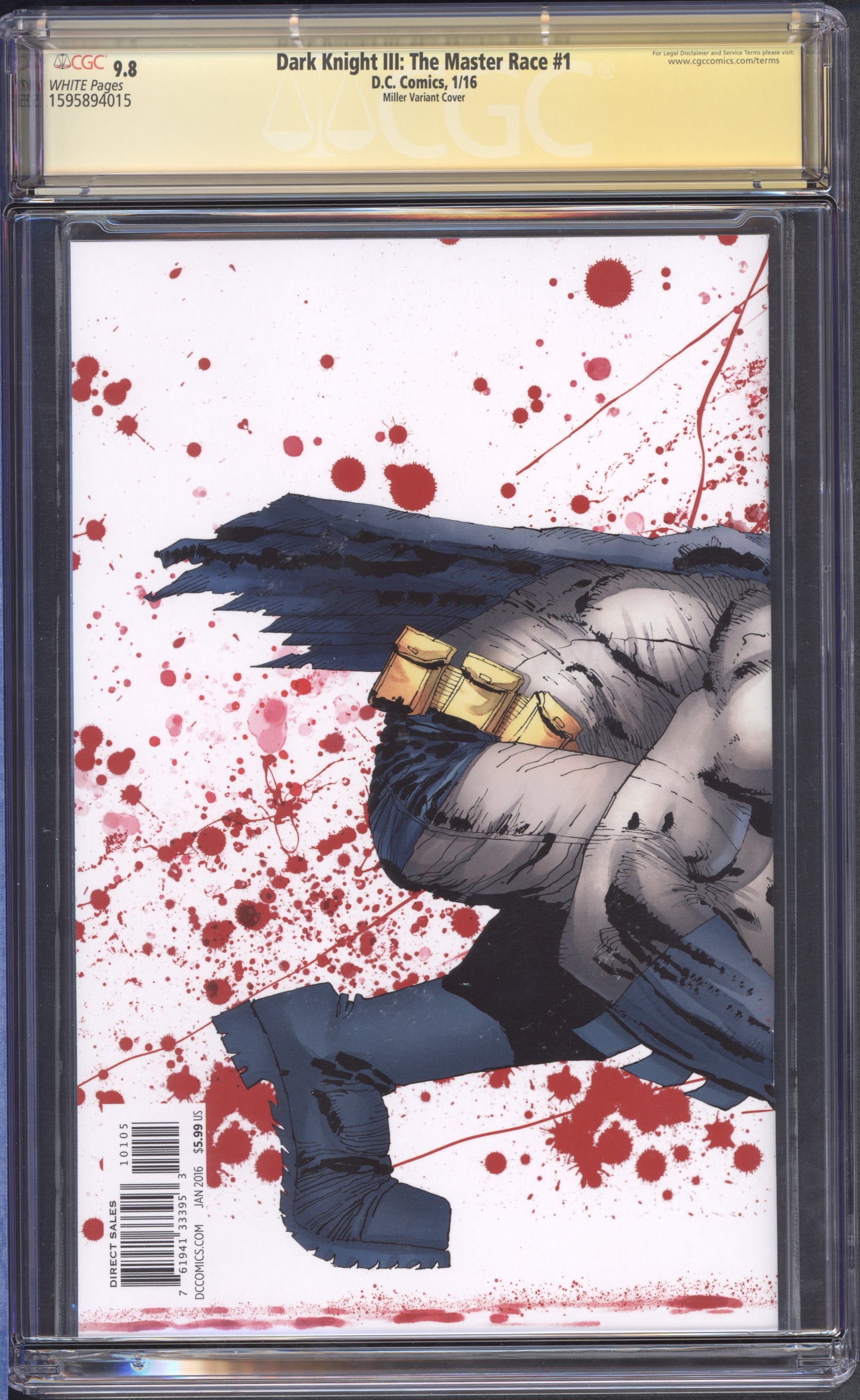 Batman: Dark Knight III: The Master Race #1 / SS: Alex Kotkin / CGC 9.8 / White Pages
