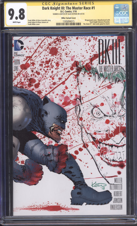 Batman: Dark Knight III: The Master Race #1 / SS: Alex Kotkin / CGC 9.8 / White Pages