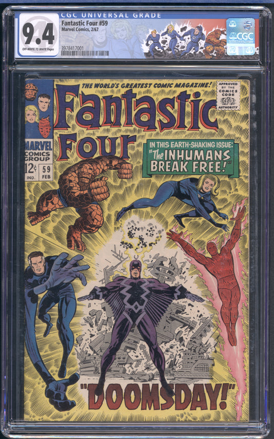 Fantastic Four #59 / CGC 9.4 / Near Mint Copy
