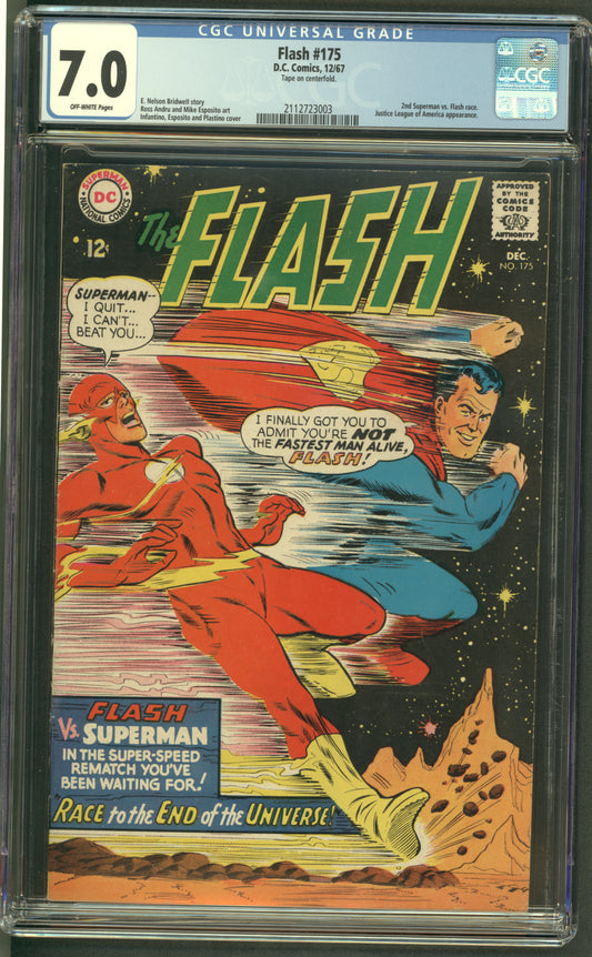 Flash #175 CGC 7.0 / Iconic Flash vs. Superman Cover