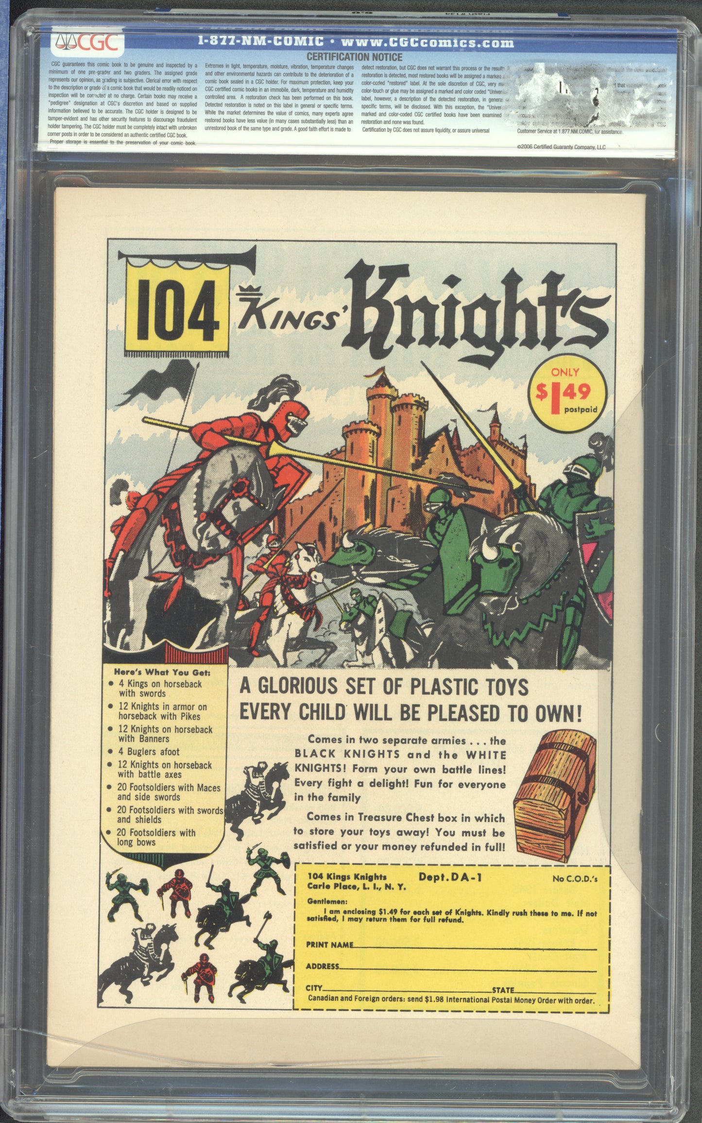 Flash #134 CGC 6.0 / 1st Appearance of Ira West and Captain Cold