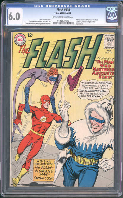 Flash #134 CGC 6.0 / 1st Appearance of Ira West and Captain Cold