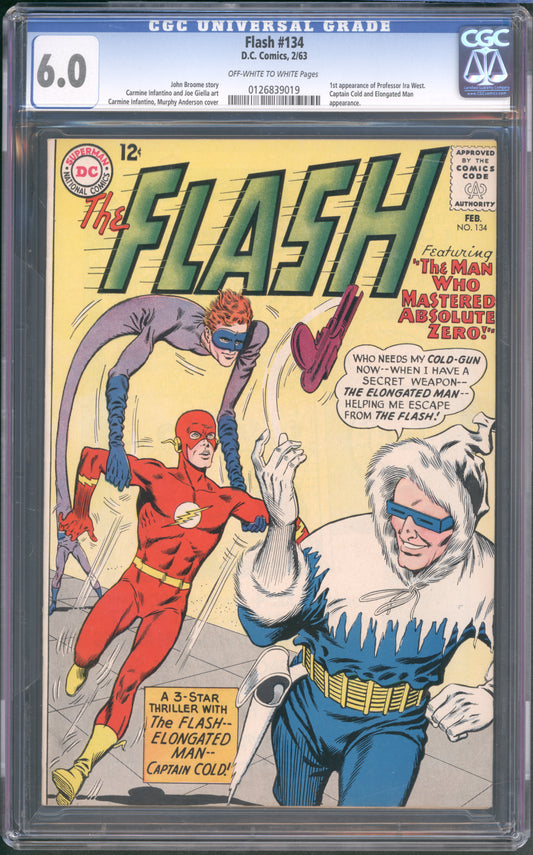 Flash #134 CGC 6.0 / 1st Appearance of Ira West and Captain Cold