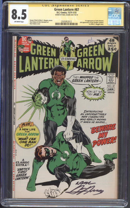 Green Lantern #87 / CGC 8.5 / First John Stewart / Signature Series: Neal Adams