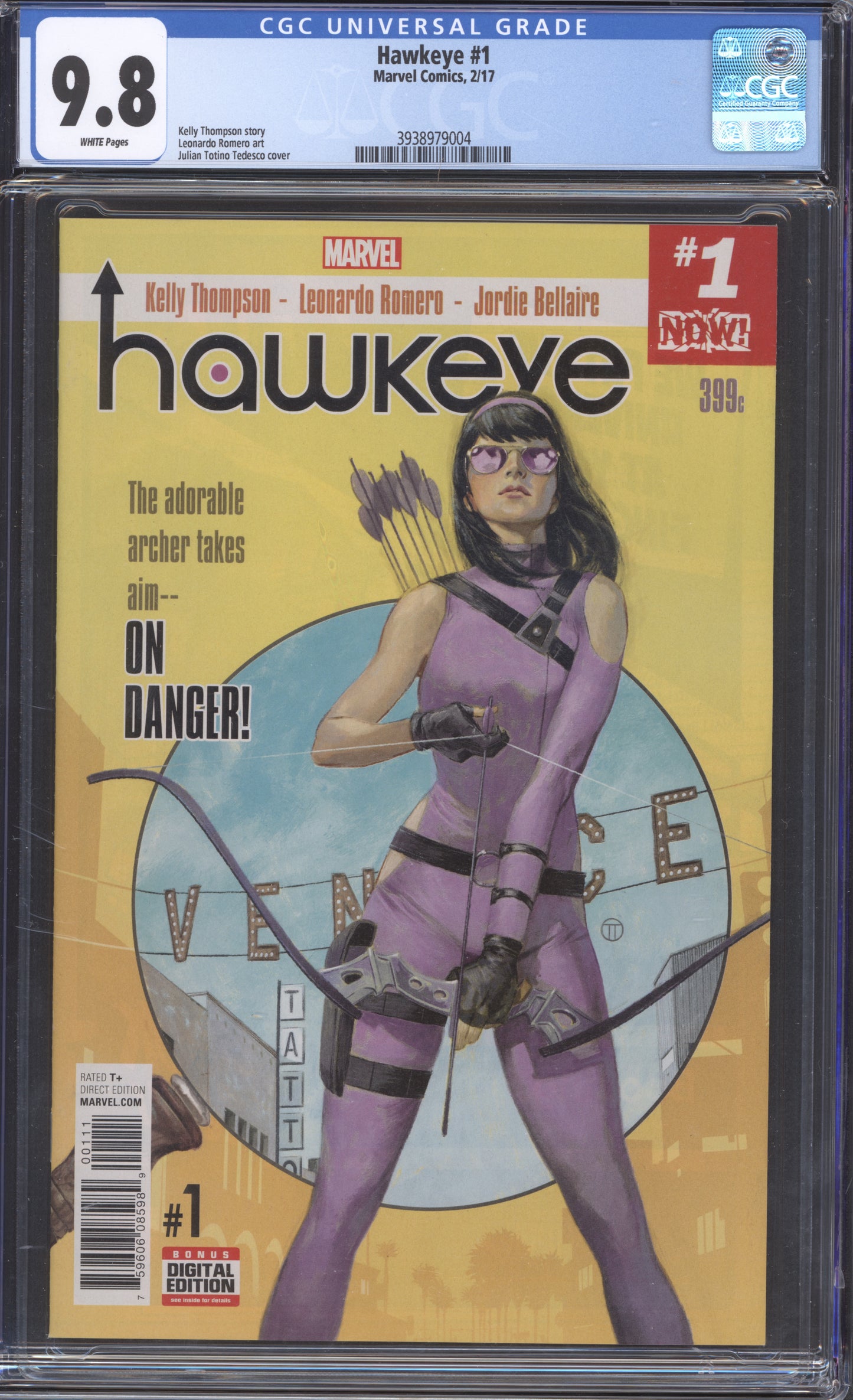 Hawkeye #1 / CGC 9.8 / 2017 / Kelly Thompson Story