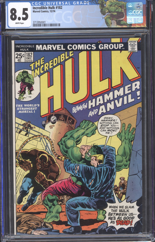 Incredible Hulk #182 / CGC 8.5 / White Pages