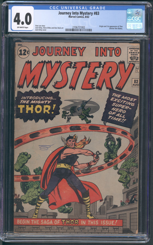 Journey Into Mystery #83 / 1st Thor Appearance /  CGC 4.0