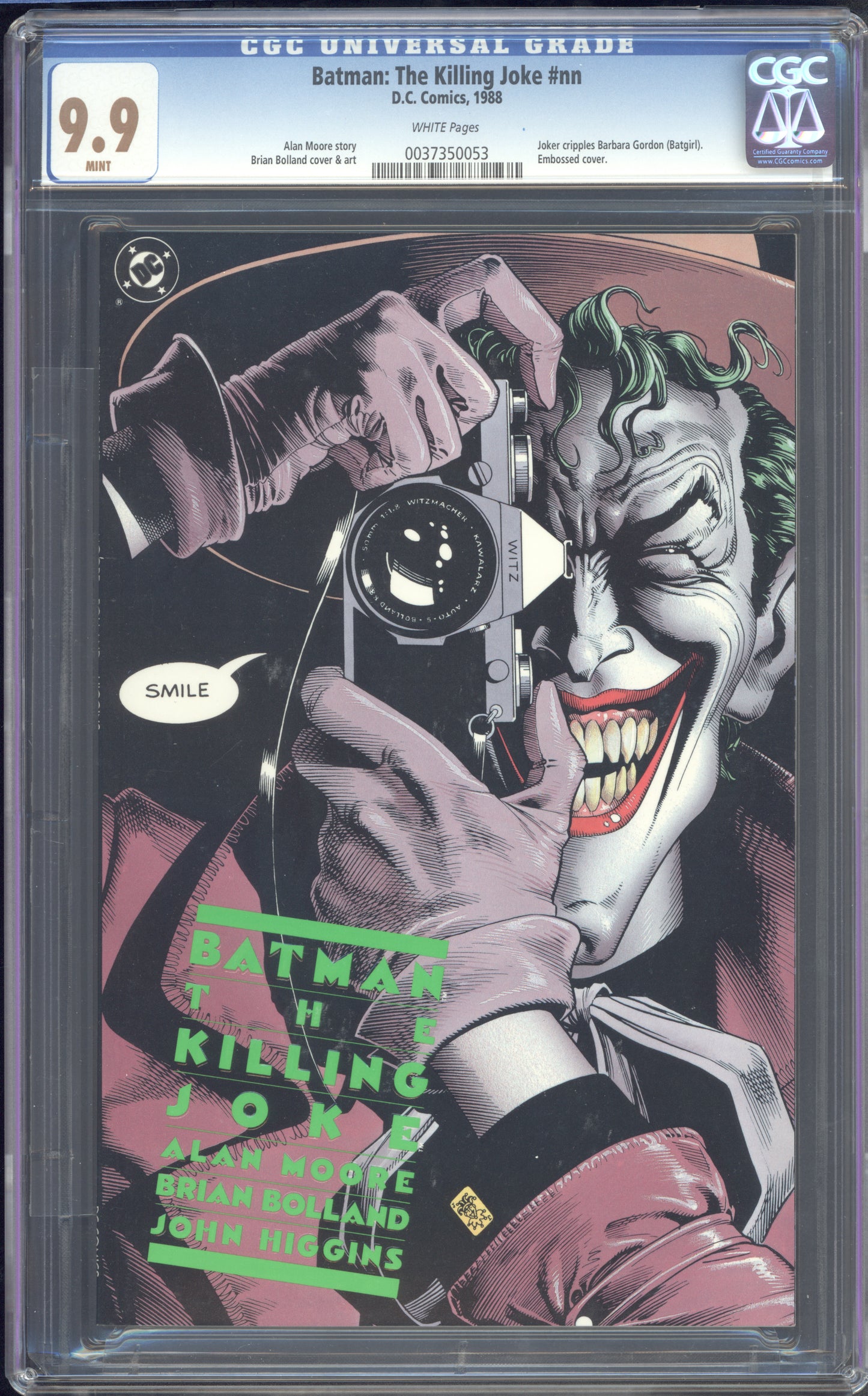 Batman the Killing Joke #NN / CGC 9.9 / MINT WHITE PAGES /