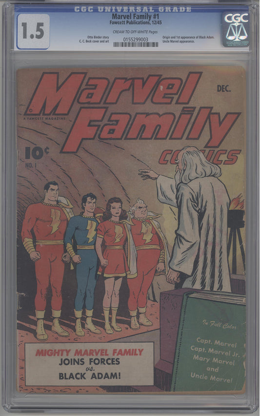Marvel Family #1 / CGC 1.5 / Origin and First Appearance of Black Adam