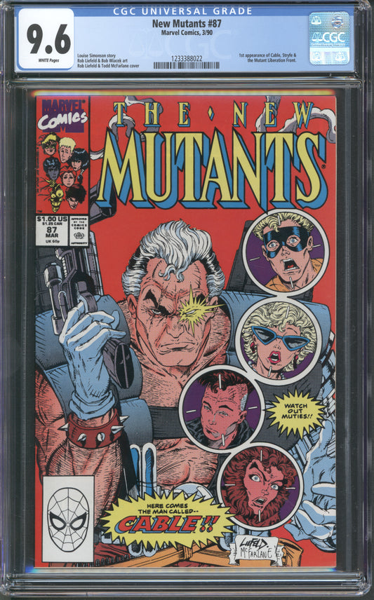 New Mutants #87 / 1st Appearance Cable / CGC 9.6 / White Pages