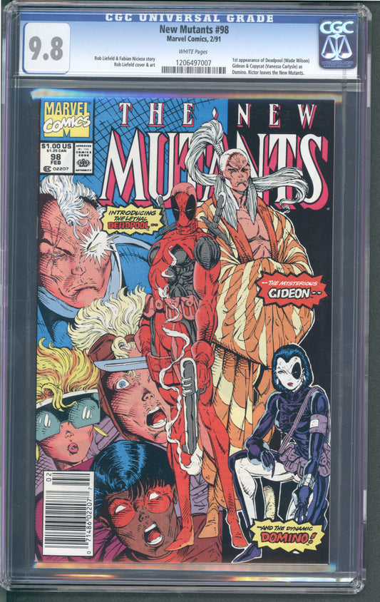 New Mutants #98 / Newsstand CGC 9.8 / 1st Deadpool / White Pages